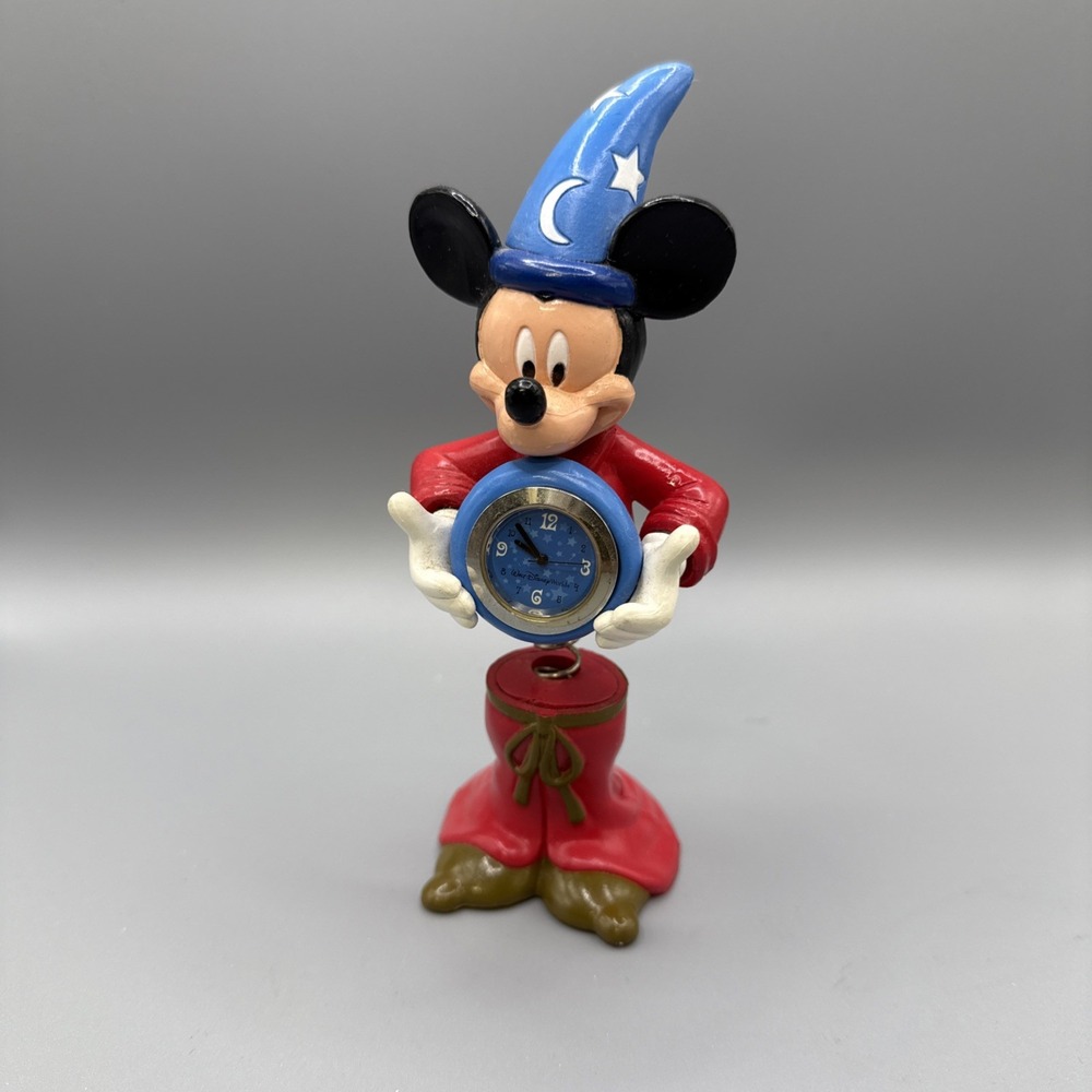 Walt Disney Fantasia Mickey‎ Sorcerer Clock Bobblehead Springy
